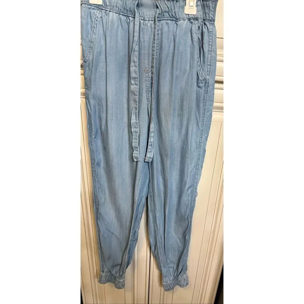 Knox Rose Womens Drawstring Elastic Waist Mid-Rise Jogger Pants Light Blue XS - Picture 10 of 12